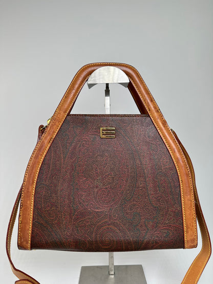 Vintage Etro Fabric Shoulder Bag Brown