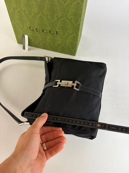 Vintage Gucci Vintage Jackie Flap Crossbody Bag Early 2000s Black