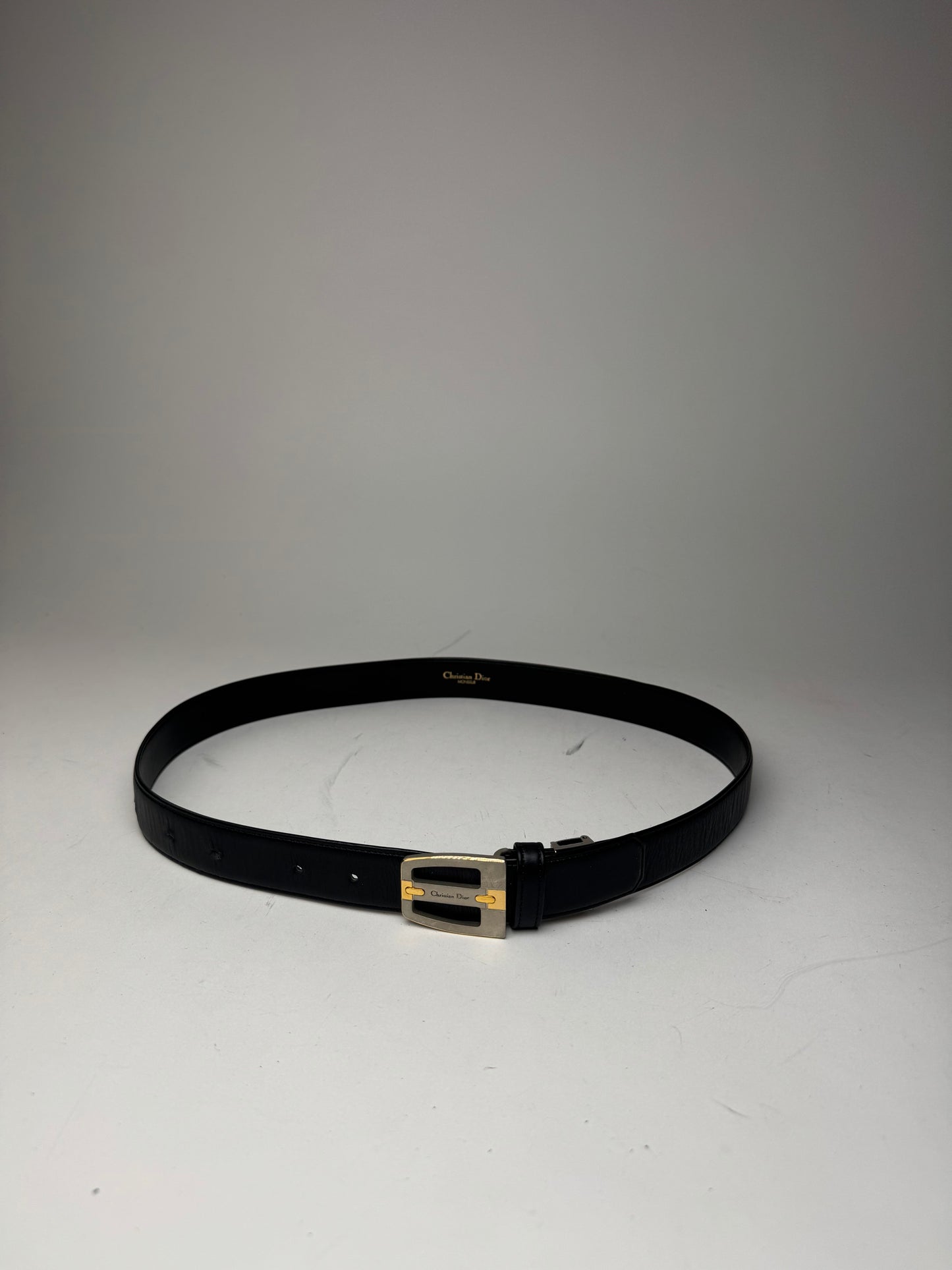 Vintage Dior Leather Belt Black