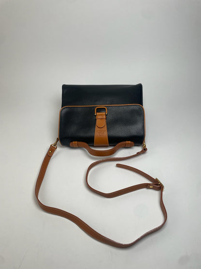 Vintage Courreges 2Way Leather Handbag Black Brown