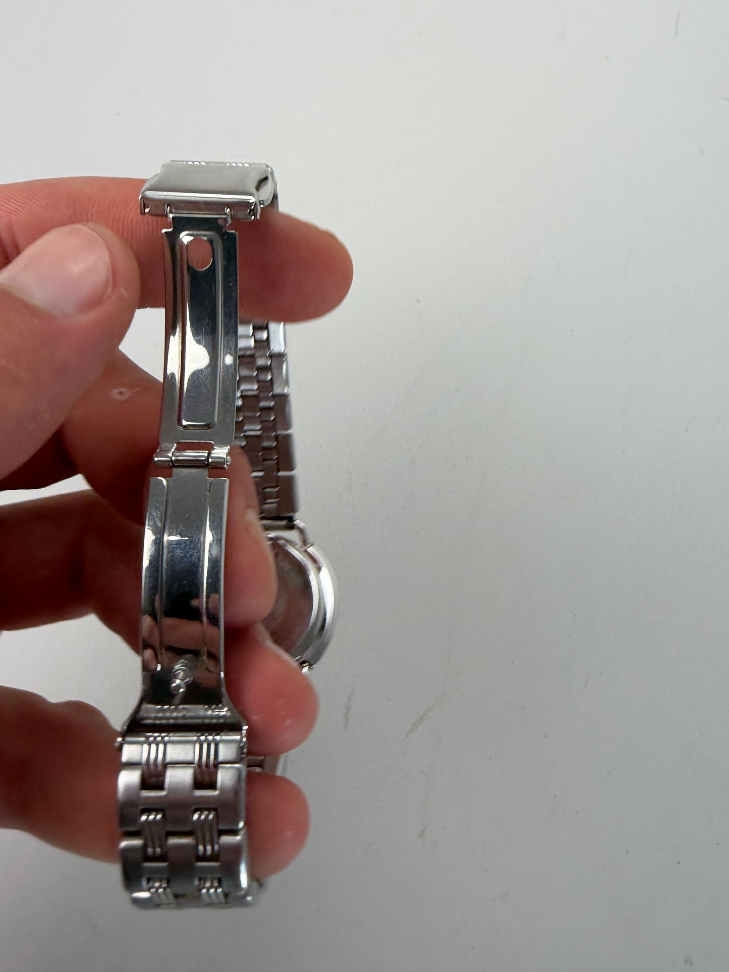 Vintage Dior Stainless Steel Bracelet Watch White Silver