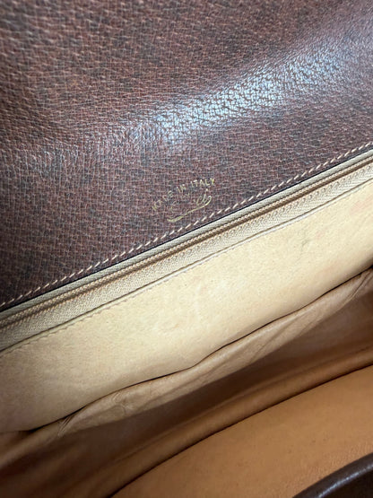 Vintage Gucci GG Monogram Horsebit Crossbody Bag Beige Brown