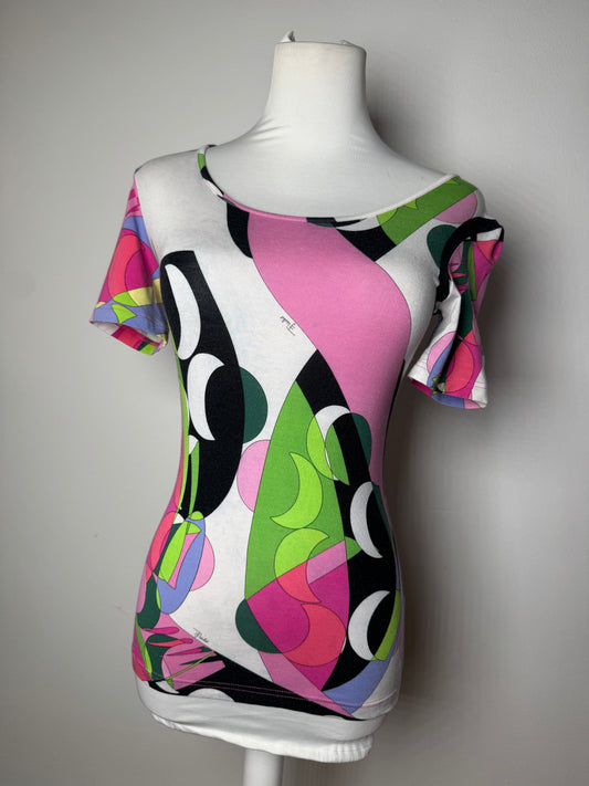 Vintage Emilio Pucci Abstract Multicolor Top XS