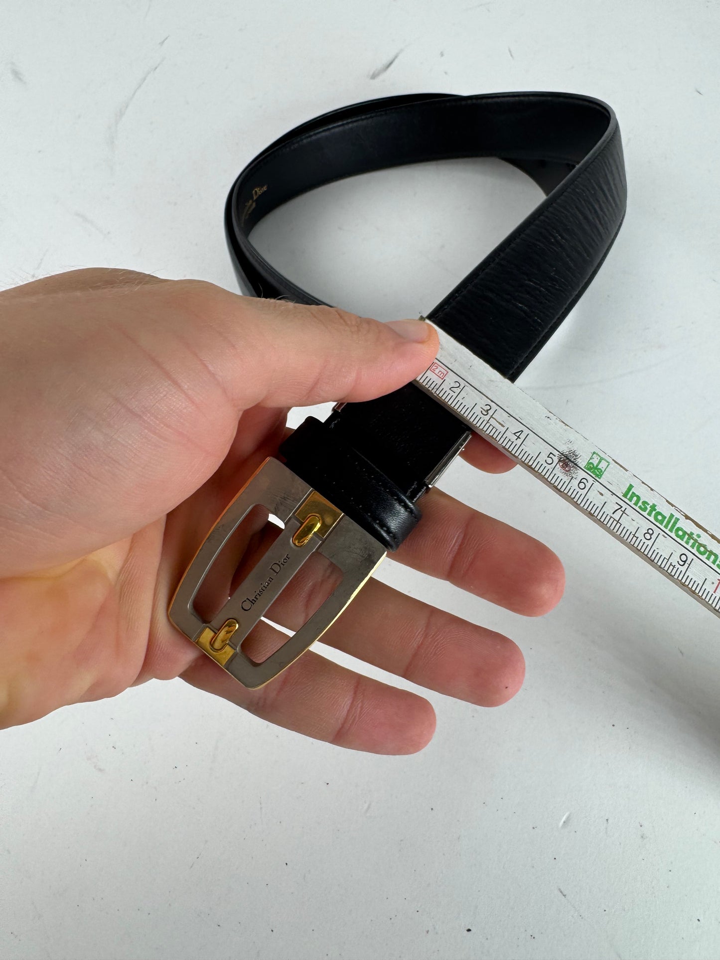 Vintage Dior Leather Belt Black