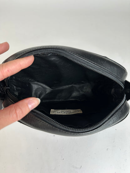 Vintage Givenchy 4G Logo Flap Crossbody Bag c. 1980s Black Gold