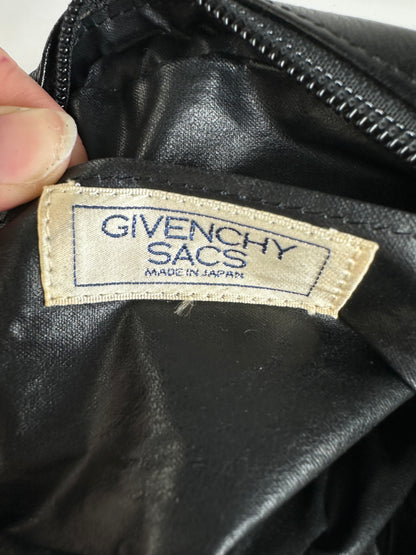 Vintage Givenchy 4G Logo Flap Crossbody Bag c. 1980s Black Gold