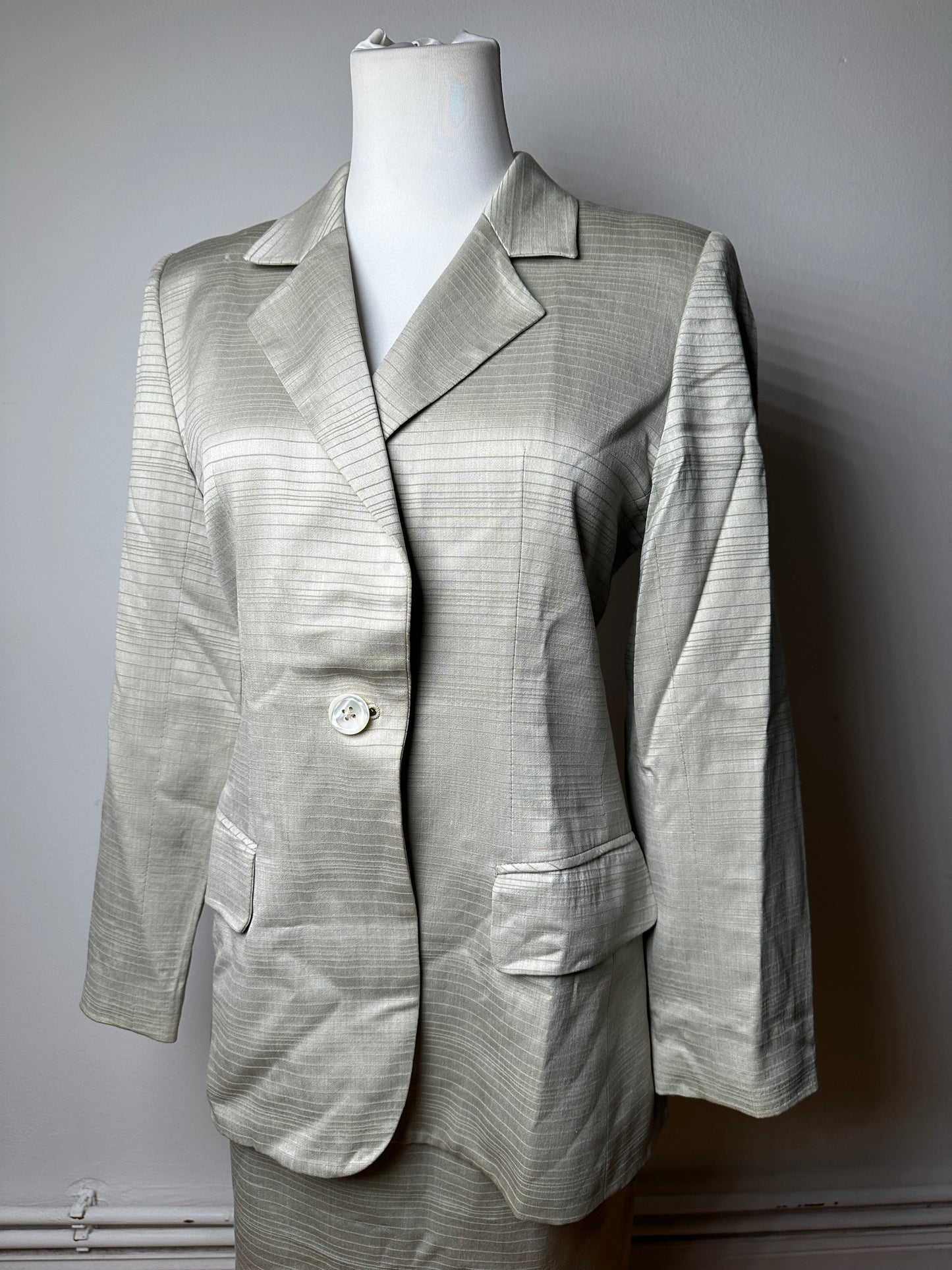 Vintage Chloe Striped Twin Set Silver L