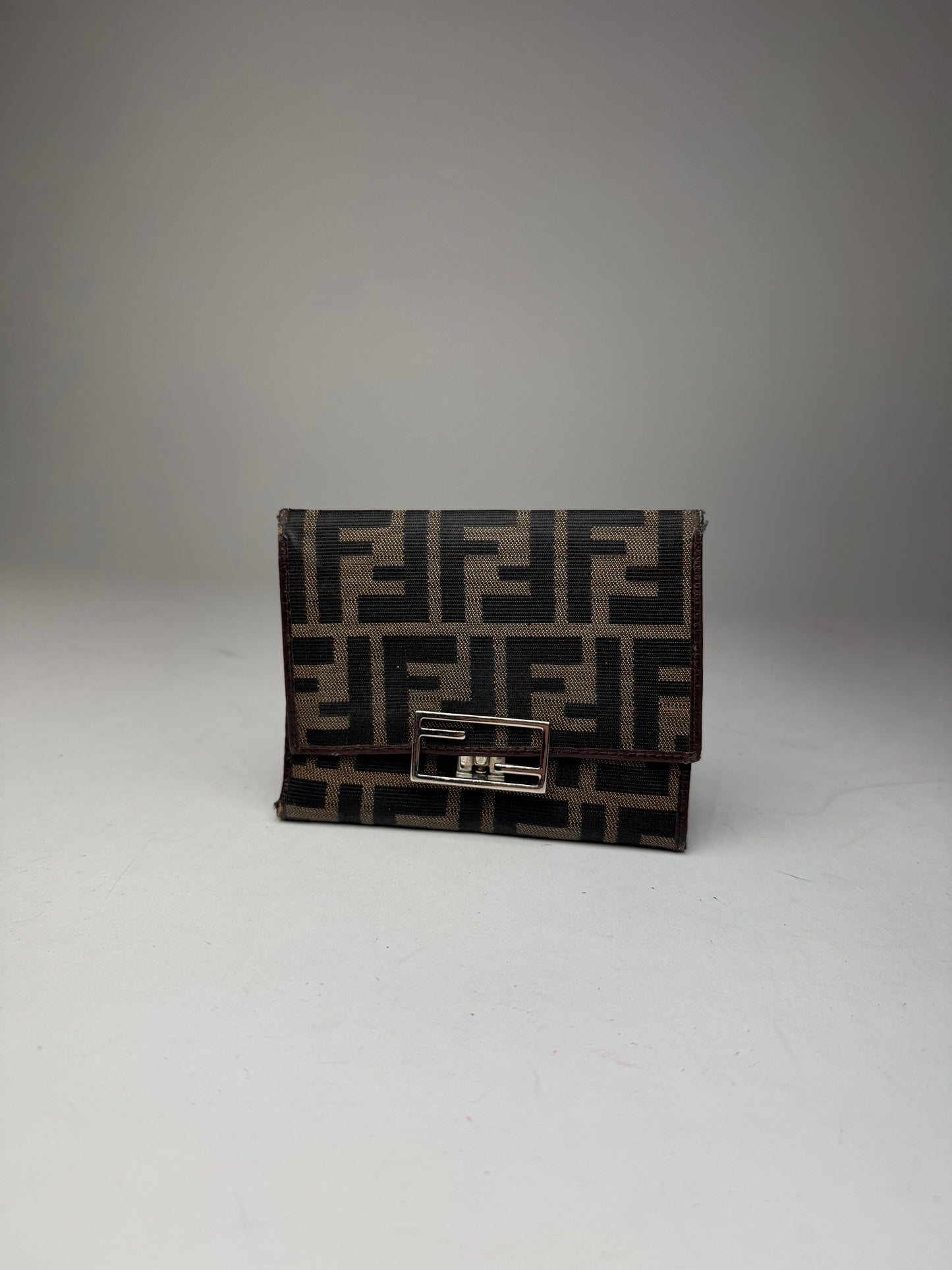 Vintage Fendi FF Monogram Wallet Brown