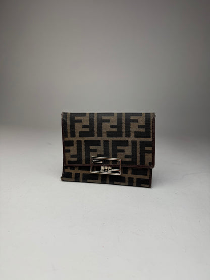 Vintage Fendi FF Monogram Wallet Brown