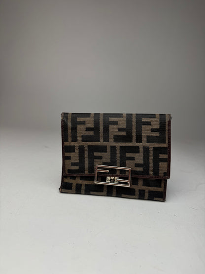 Vintage Fendi FF Monogram Wallet Brown