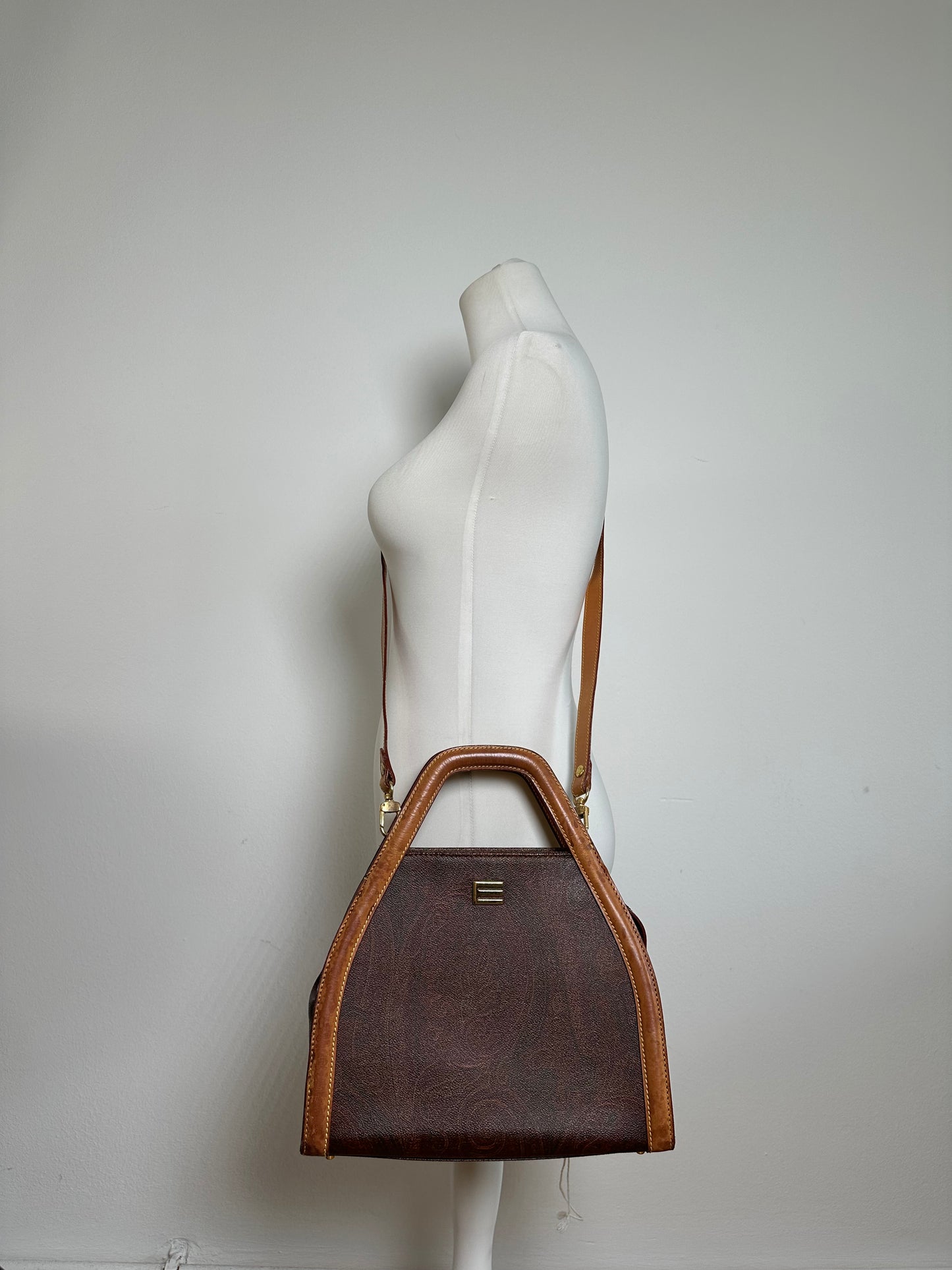 Vintage Etro Fabric Shoulder Bag Brown