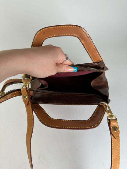 Vintage Etro Fabric Shoulder Bag Brown