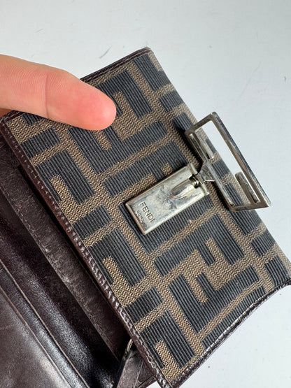 Vintage Fendi FF Monogram Wallet Brown