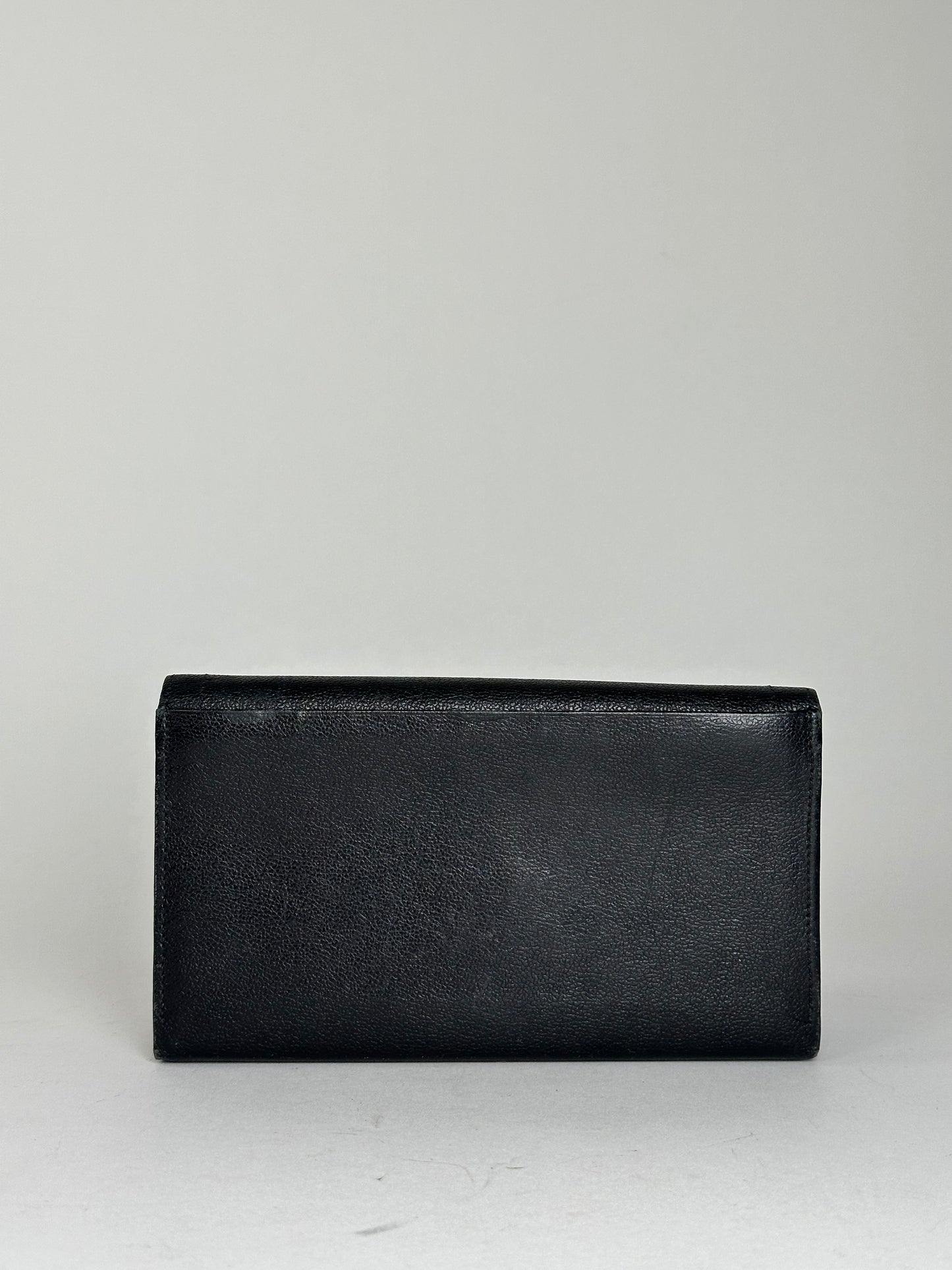 Givenchy Black Leather Wallet with Gold-Tone Logo Detail
