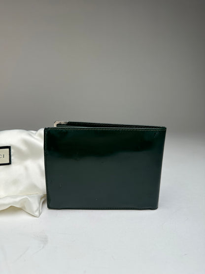 Vintage Gucci Flapable Patent Leather Wallet Green