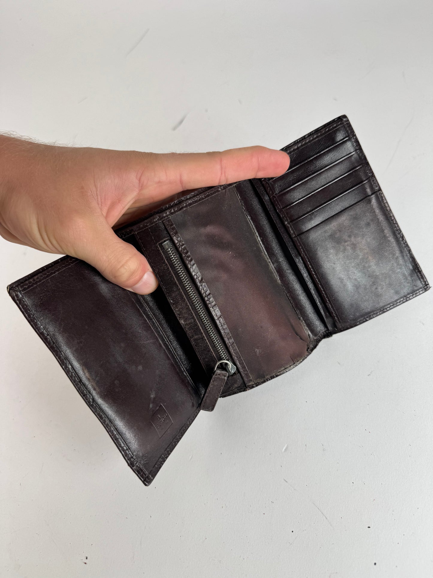 Vintage Fendi FF Monogram Wallet Brown