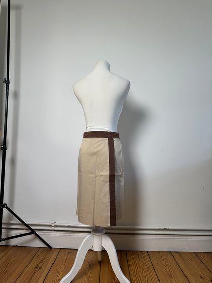 Vintage Balenciaga Silk Skirt Beige Brown M