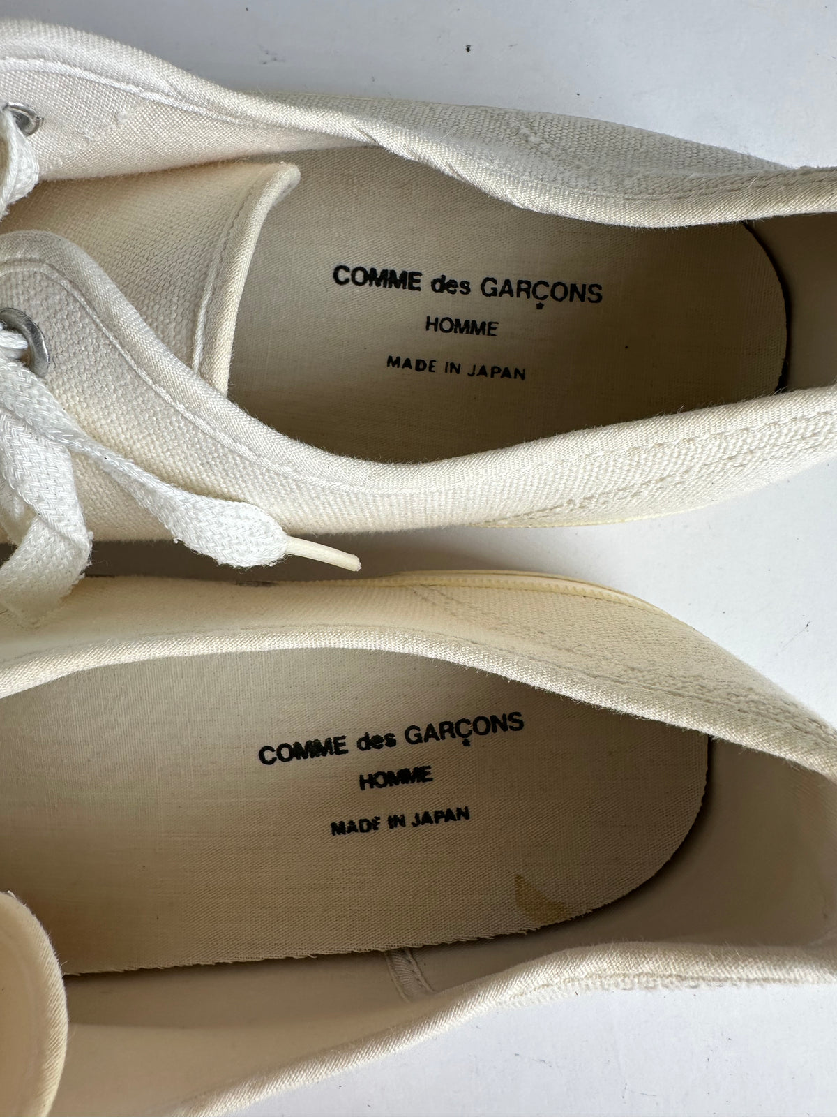 Vintage Comme Des Garcons Men's Homme Canvas Sneakers c. Late 2000s Off-White EU41