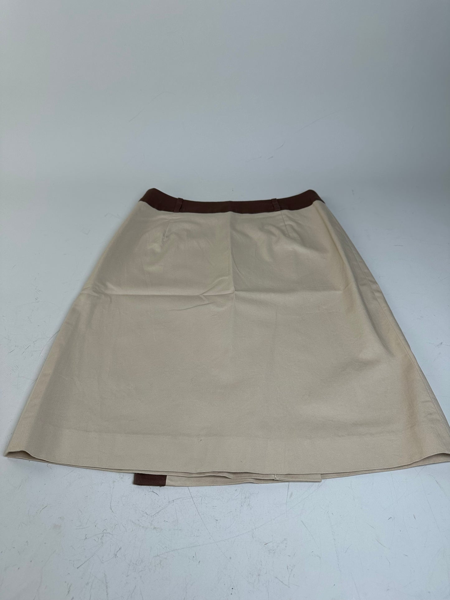 Vintage Balenciaga Silk Skirt Beige Brown M