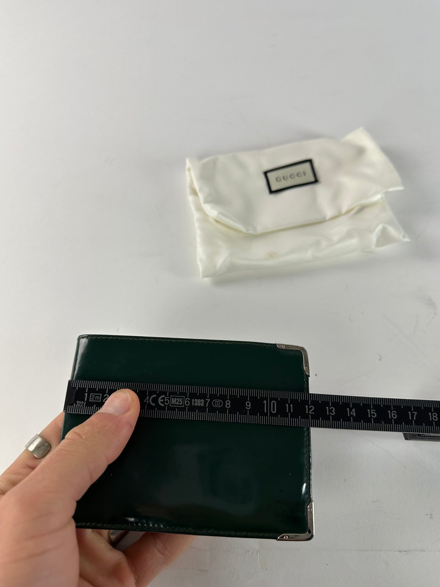 Vintage Gucci Flapable Patent Leather Wallet Green