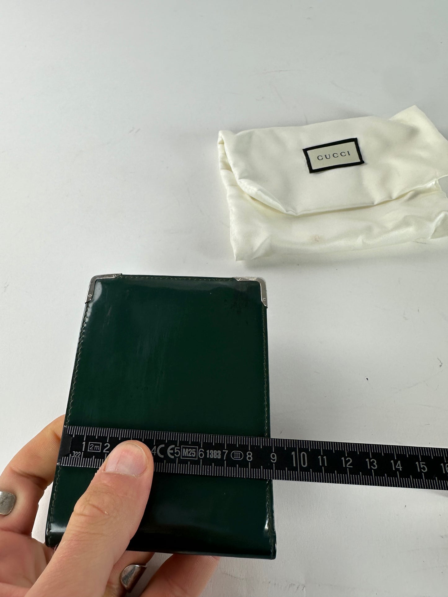 Vintage Gucci Flapable Patent Leather Wallet Green