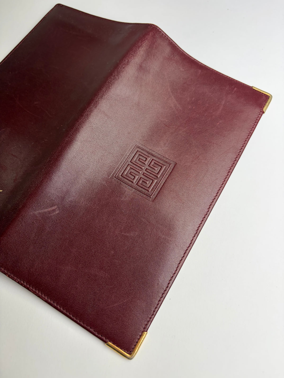 Vintage Givenchy Bifold Wallet c. Late 1970s Burgundy Leather