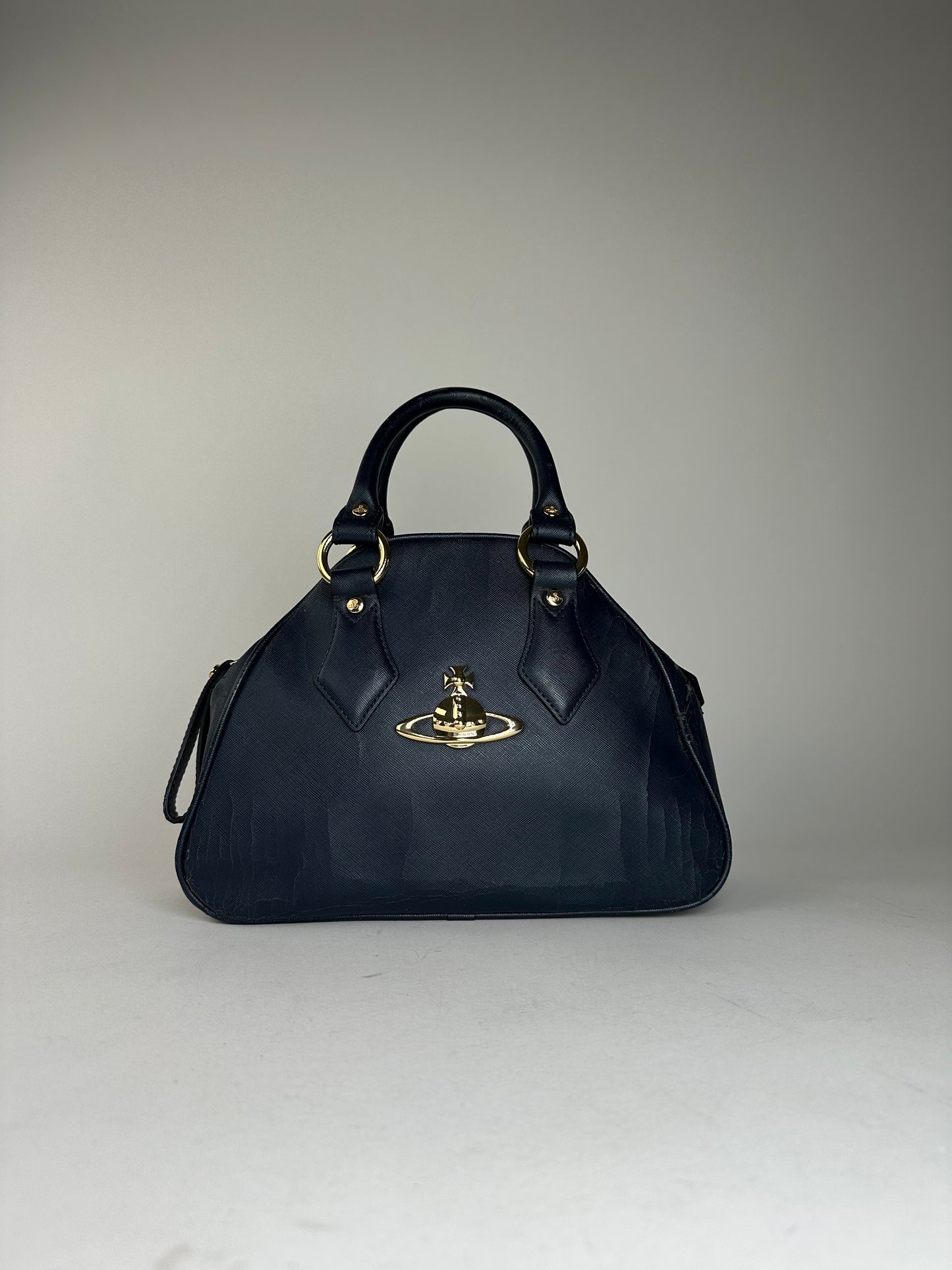 Vintage Vivienne Westwood Leather Handbag Navy