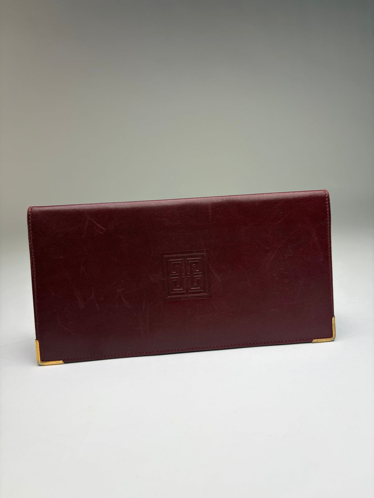 Vintage Givenchy Bifold Wallet c. Late 1970s Burgundy Leather