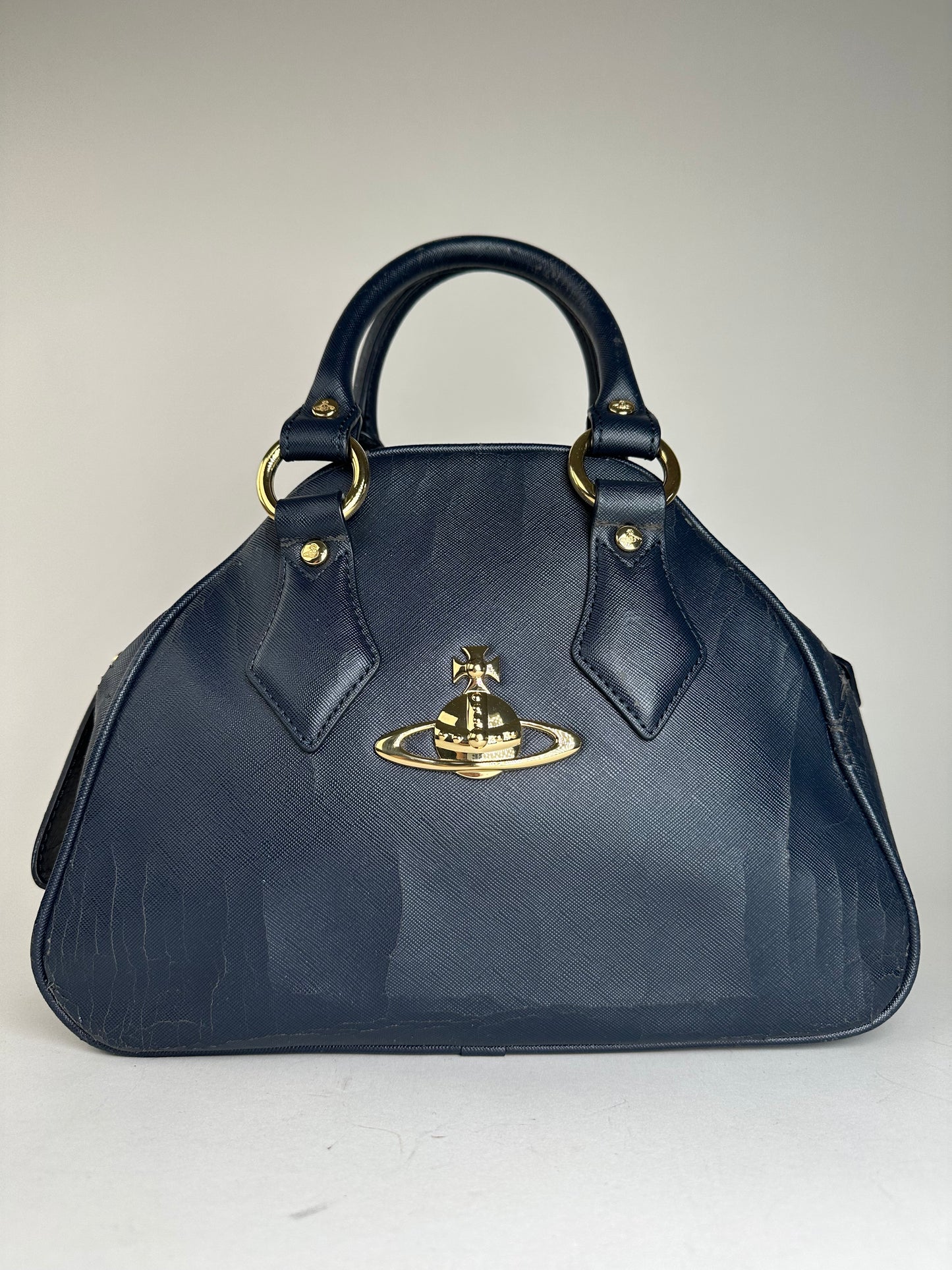 Vintage Vivienne Westwood Leather Handbag Navy