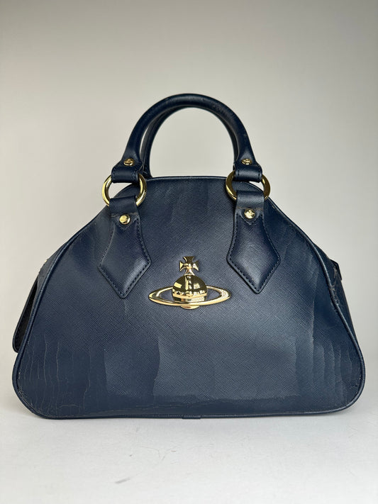 Vintage Vivienne Westwood Leather Handbag Navy