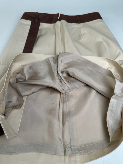 Vintage Balenciaga Silk Skirt Beige Brown M