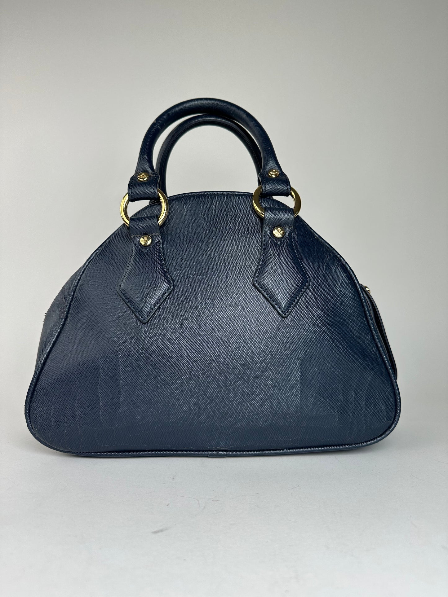 Vintage Vivienne Westwood Leather Handbag Navy