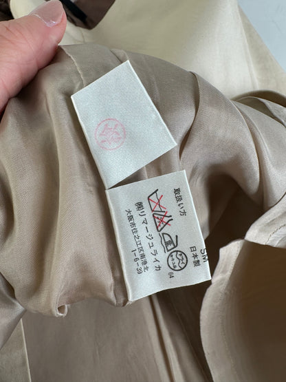 Vintage Balenciaga Silk Skirt Beige Brown M