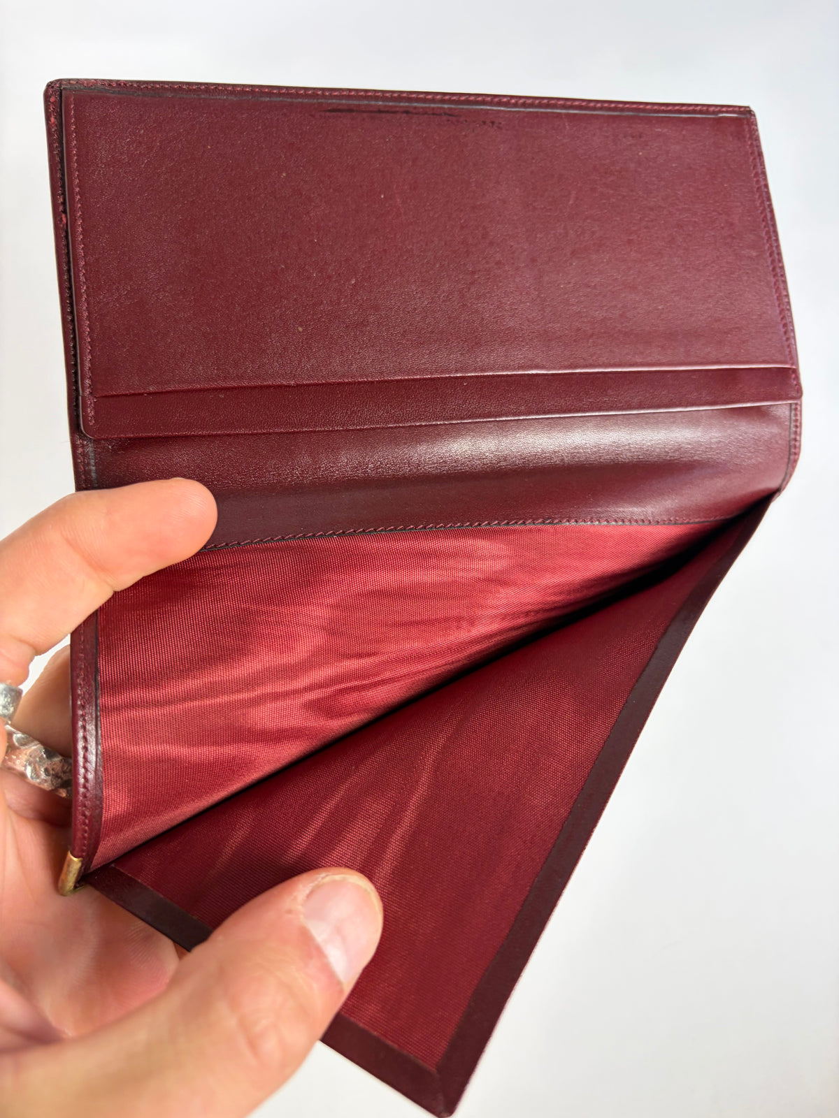 Vintage Givenchy Bifold Wallet c. Late 1970s Burgundy Leather