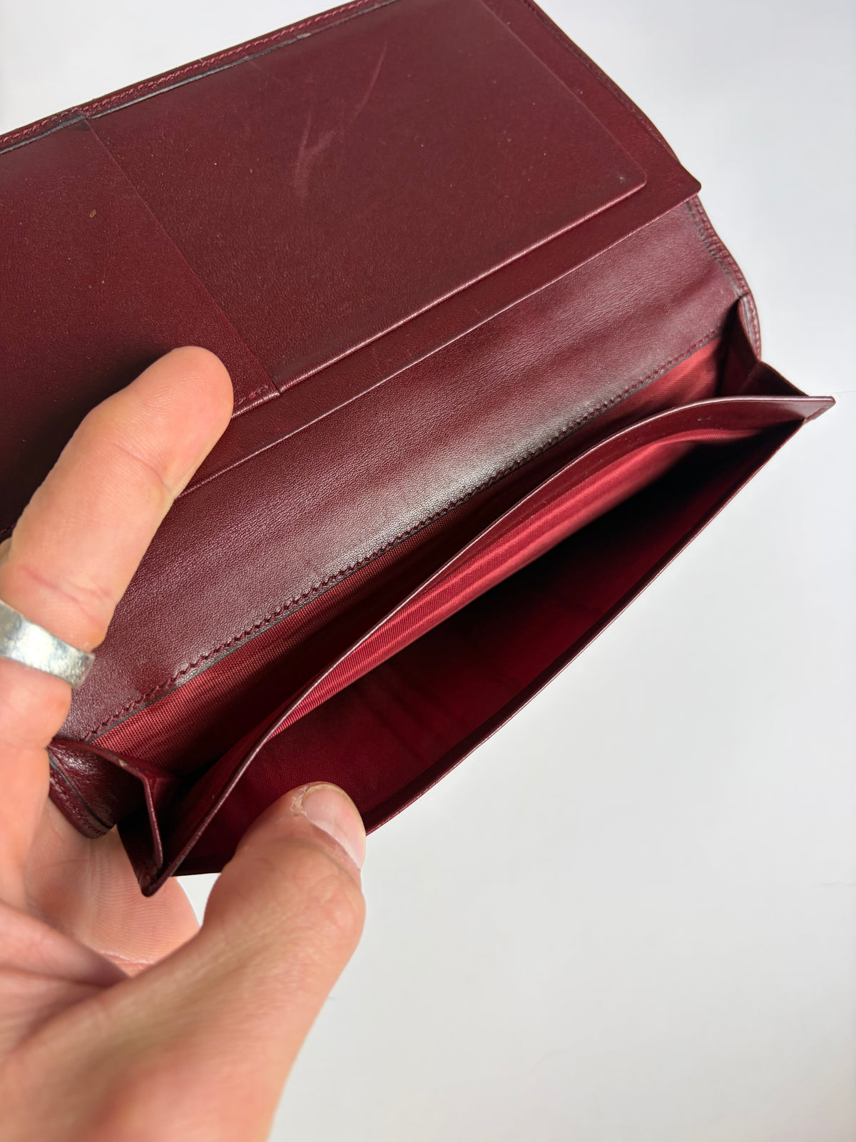 Vintage Givenchy Bifold Wallet c. Late 1970s Burgundy Leather