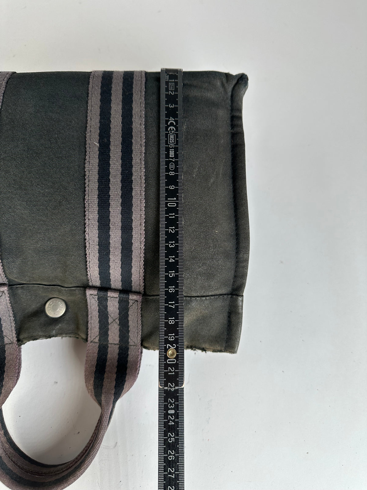 Vintage Hermes Hermès Canvas Leather Trim Tote Black
