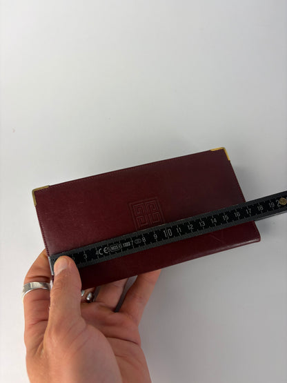 Vintage Givenchy Bifold Wallet c. Late 1970s Burgundy Leather