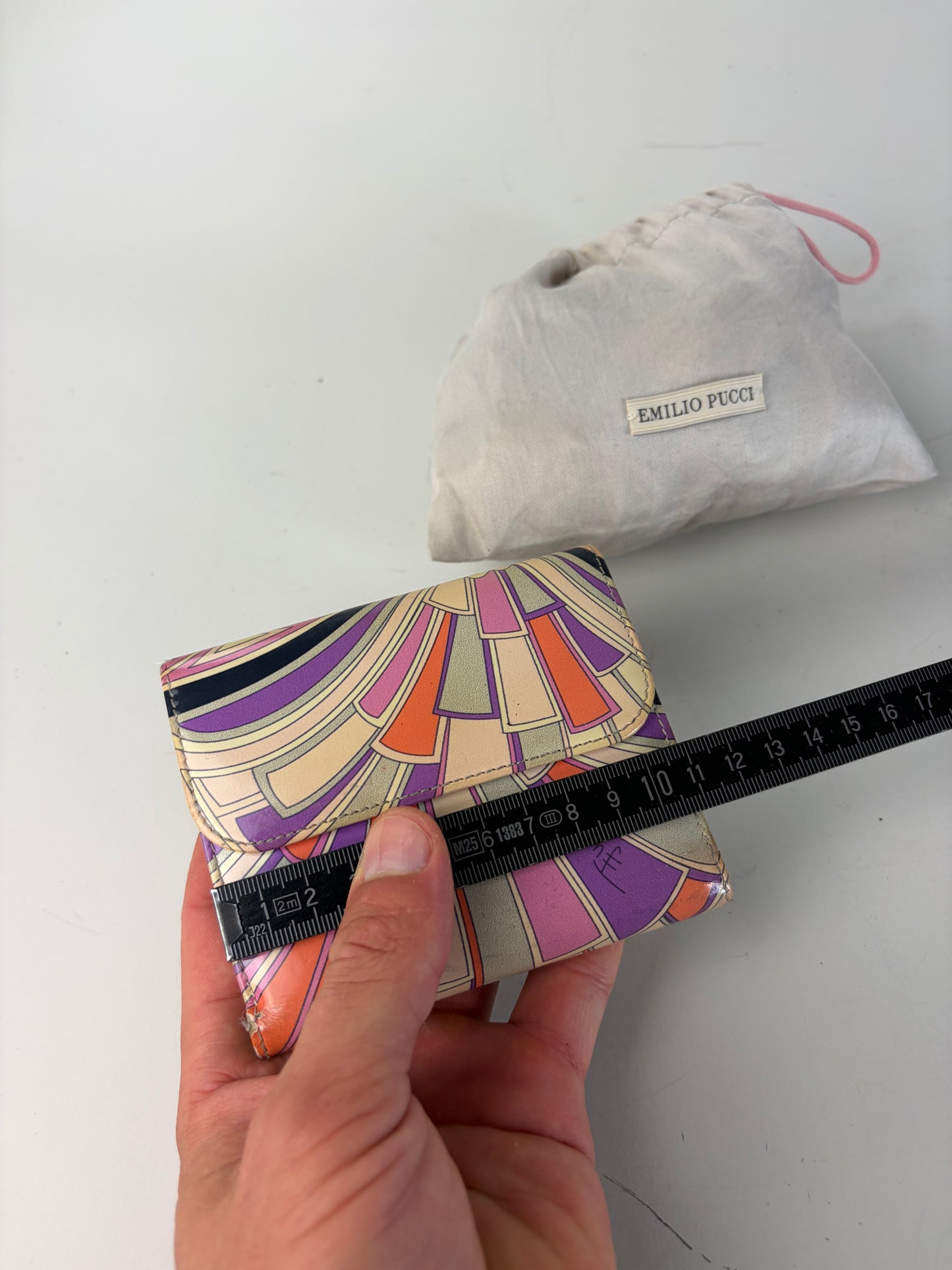 Vintage Emilio Pucci Printed Coated Canvas Bifold Wallet Pink Purple Orange