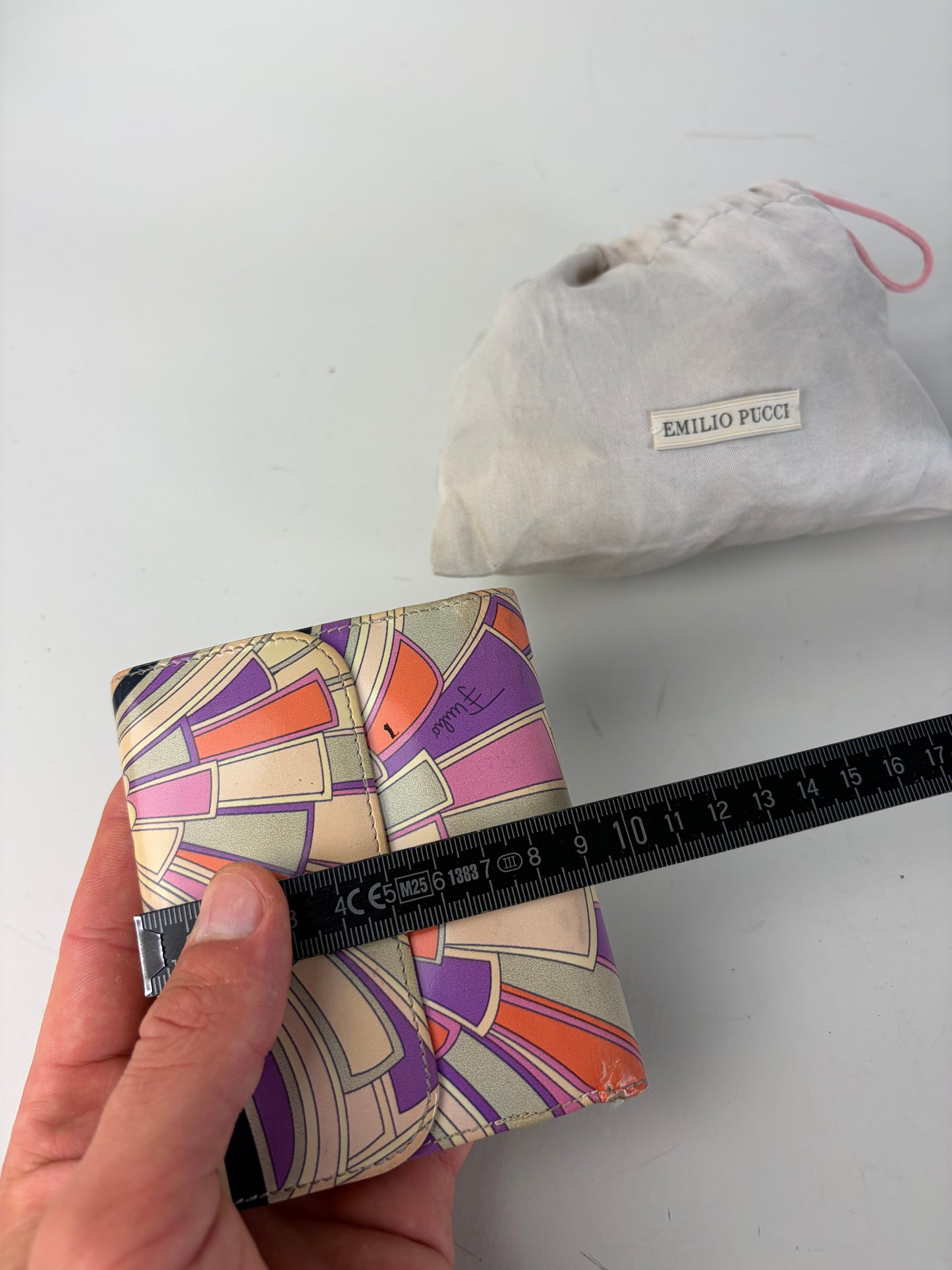 Vintage Emilio Pucci Printed Coated Canvas Bifold Wallet Pink Purple Orange