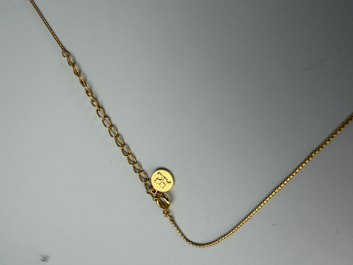 Vintage Courreges Blue Opal-Effect Necklace Gold-Tone