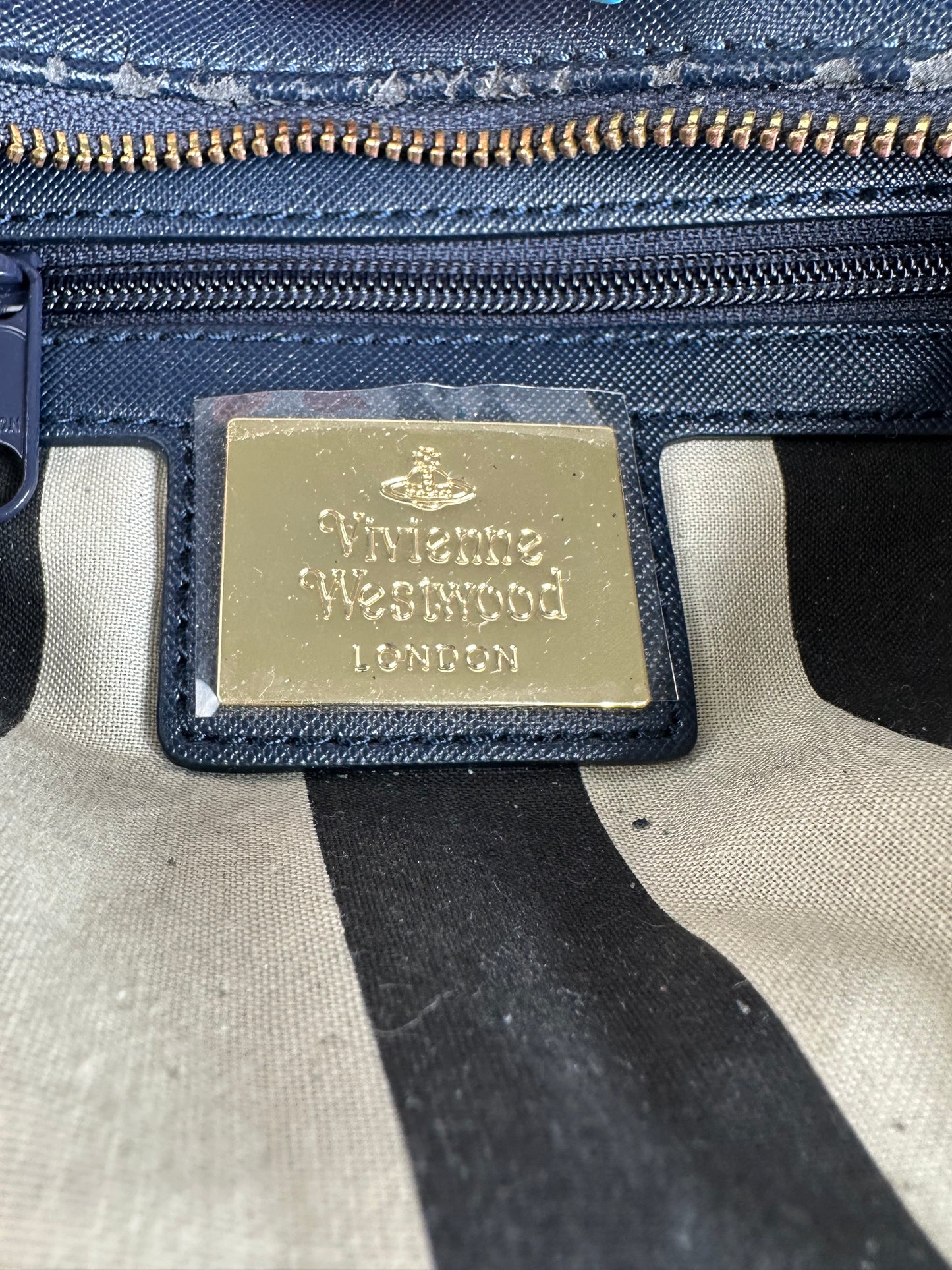 Vintage Vivienne Westwood Leather Handbag Navy