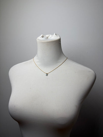 Vintage Courreges Blue Opal-Effect Necklace Gold-Tone