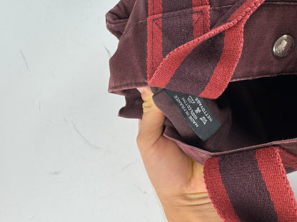 Vintage Hermes Canvas Tote Bag purple Burgundy