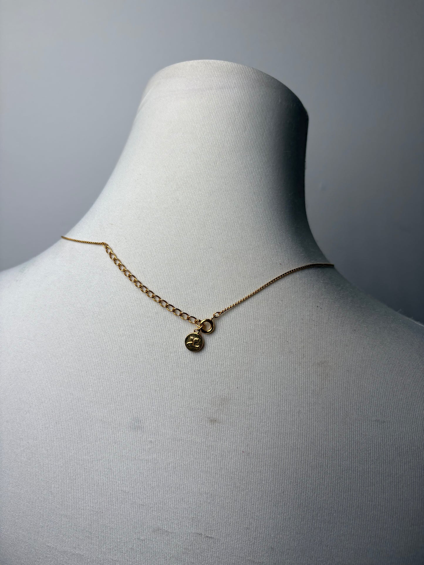 Vintage Courreges Blue Opal-Effect Necklace Gold-Tone