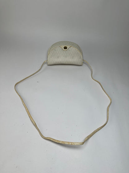 Vintage Dior Hexagonal Monogram Flap Crossbody Bag Late 1970s Cream
