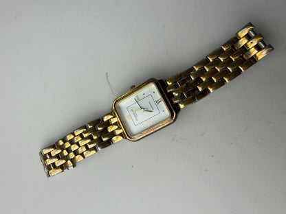 Vintage Givenchy Stainless Steel Gold Bracelet Watch Silver Gold