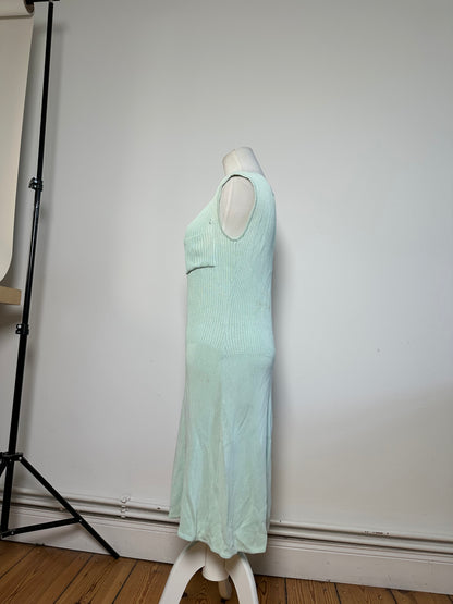Vintage Celine Viscose Midi Dress Light Mint Green M
