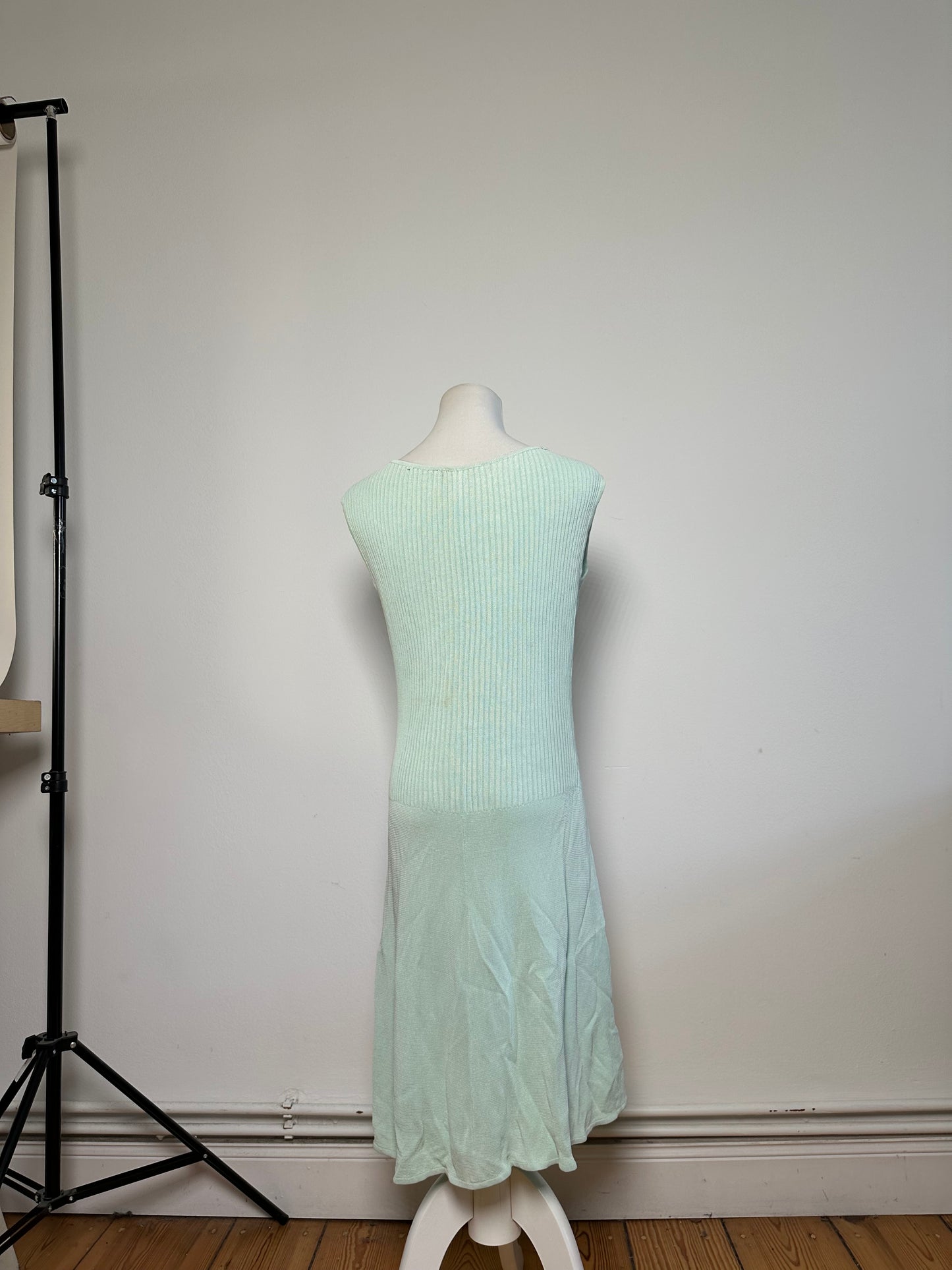 Vintage Celine Viscose Midi Dress Light Mint Green M