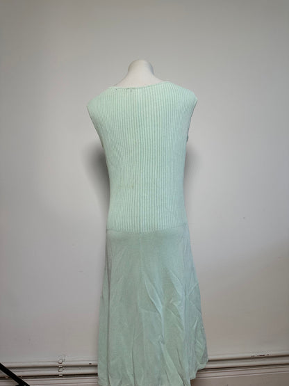 Vintage Celine Viscose Midi Dress Light Mint Green M
