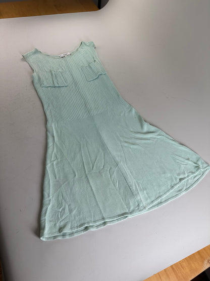 Vintage Celine Viscose Midi Dress Light Mint Green M